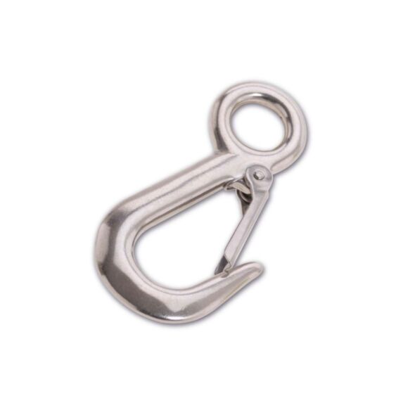 Crochet de levage à œil et linguet de sécurité - acier inoxydable - 250 kg - Ø intœil 19 mm - longueur 105 mm - CHAPUIS