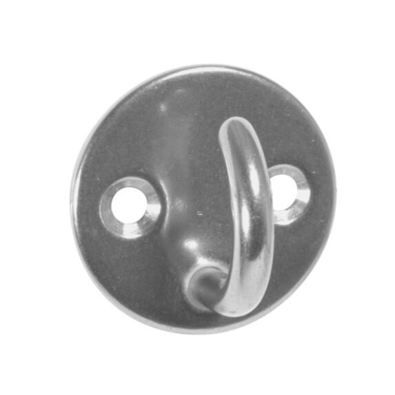 2 platines rondes crochet ouvert inox Dfil 6mm