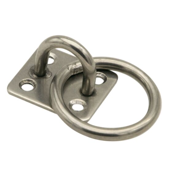 Platine carrée anneau inox Ø6mm Ø40mm - CHAPUIS