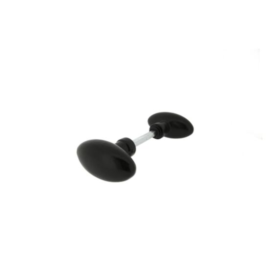 Bouton double Olive aluminium noir carré 6