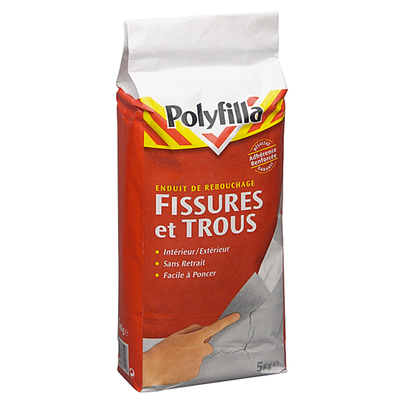 Enduit de Rebouchage Fissures et Trous - Poudre - 5 kg