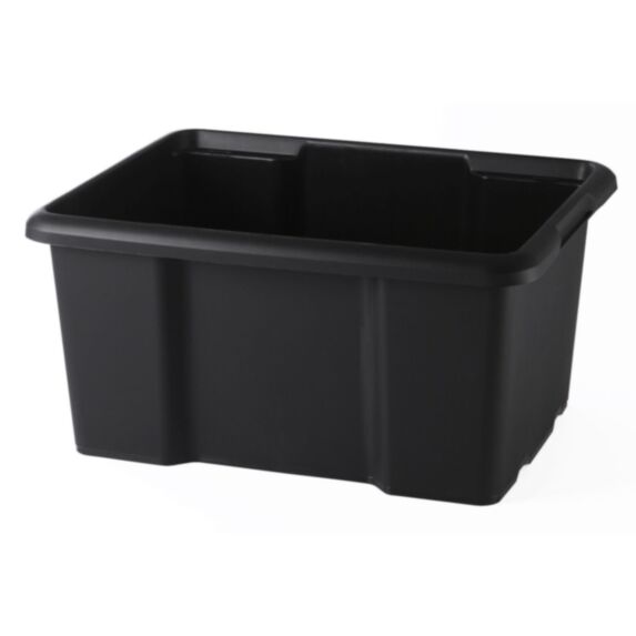 Bac de rangement en plastique 30L noir - SUNDIS
