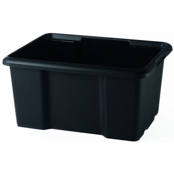 Bac de rangement en plastique 15 L noir - SUNDIS