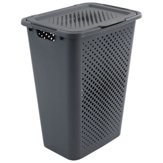 Coffre à linge Pixel 50 L gris foncé - SUNDIS