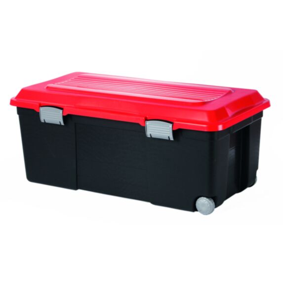 Malle de rangement Camper noir/rouge 75L - SUNDIS
