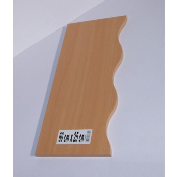 Tablette bois 18mm vague 80x25cm hêtre