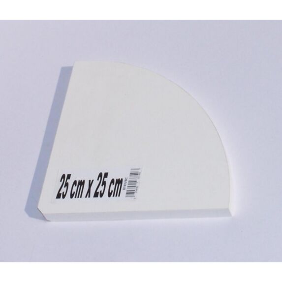 Tablette bois 18mm 1/4 rond 25x25cm blanche