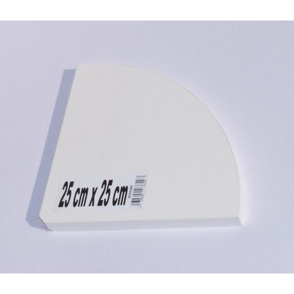 Tablette bois 18mm 1/4 rond 35x35cm blanche