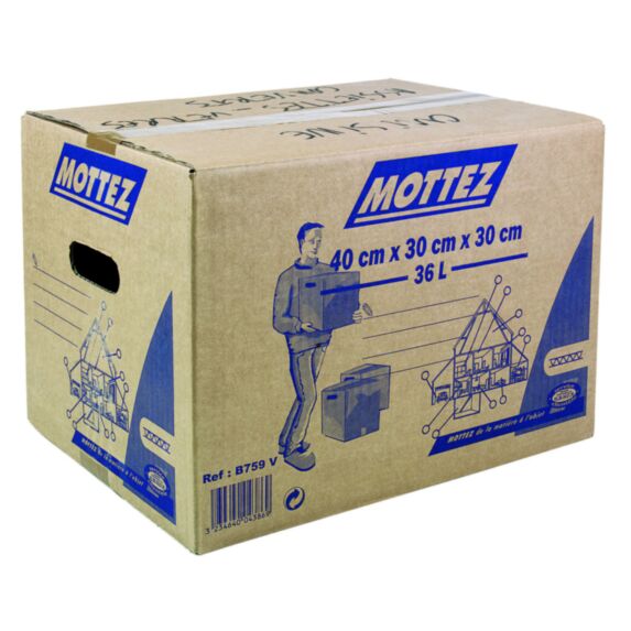 Carton de déménagement 36L L.40xl.30xH.30cm 20kg - MOTTEZ