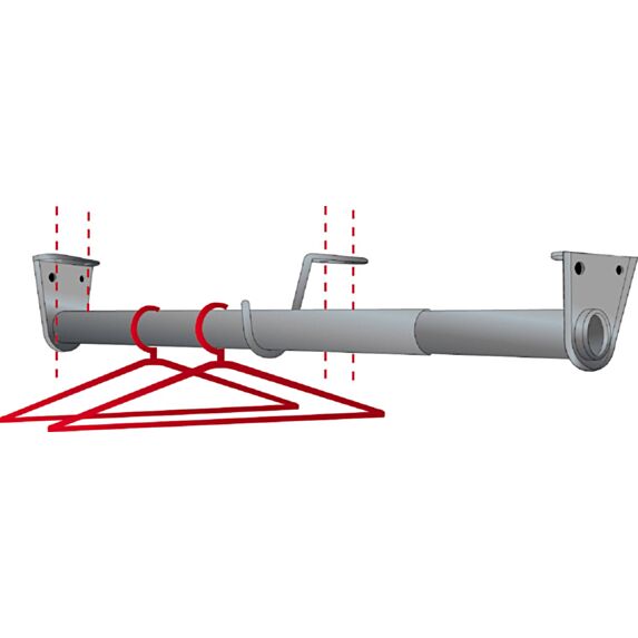 Barre de penderie Blanche 40 à 72cm - MOTTEZ
