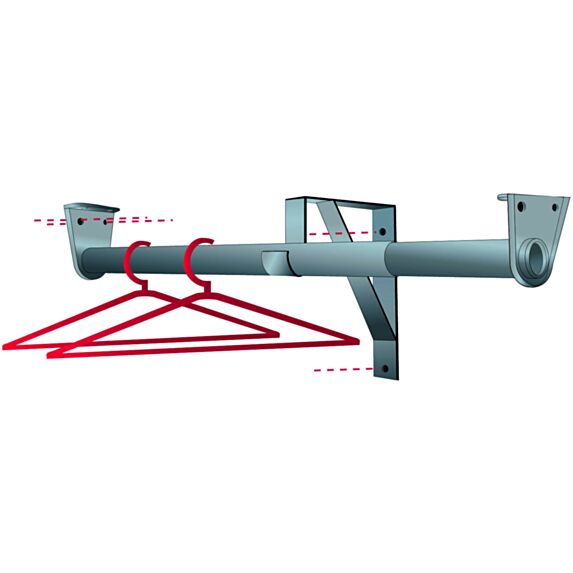 Barre de penderie Blanche 110 à 210 cm - MOTTEZ