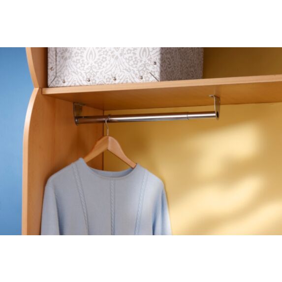 Barre de penderie 100 à 210cm nickelée