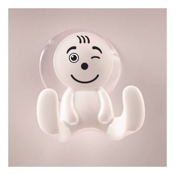 Patère 2 Têtes Ventouse Clin d’œil Blanc - MOTTEZ