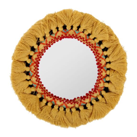 Miroir rond pompons mourarde Ø25 cm - OSTARIA 