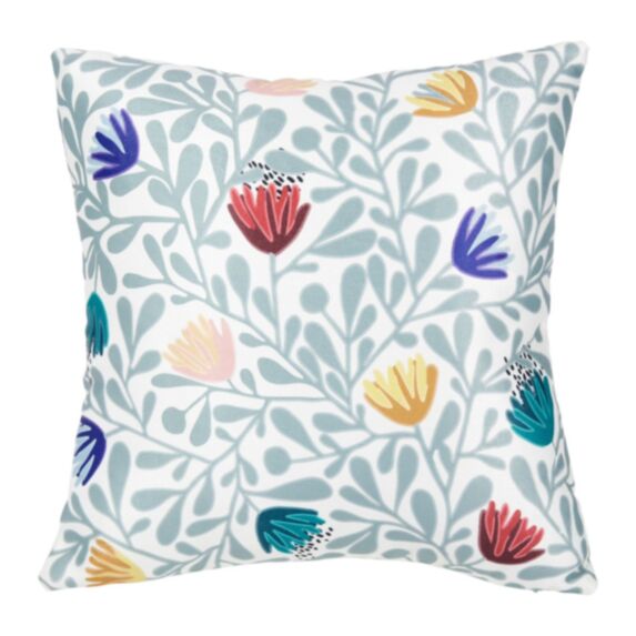 Housse de coussin carrée Flowers 40 x 40 cm vert - OSTARIA