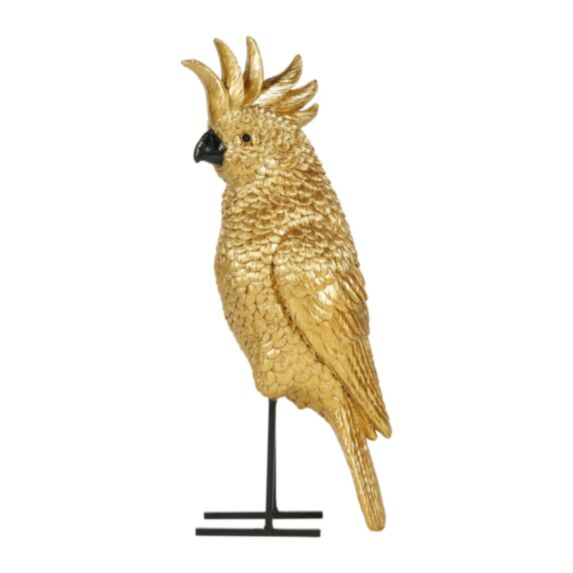 Décoration à poser Perroquet 11,5 x 29 cm résine doré - OSTARIA