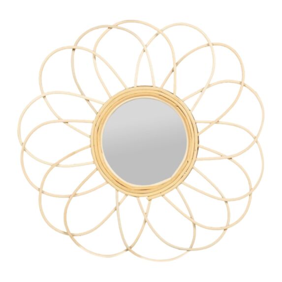Miroir Marguerite rotin Ø38,5 cm - OSTARIA