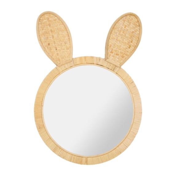 Miroir rotin Lapin Ø29 cm - OSTARIA