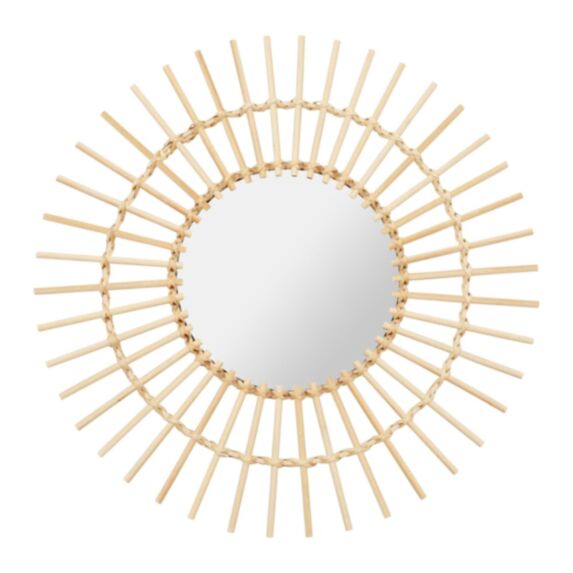 Miroir Soleil rotin Ø50 cm - OSTARIA