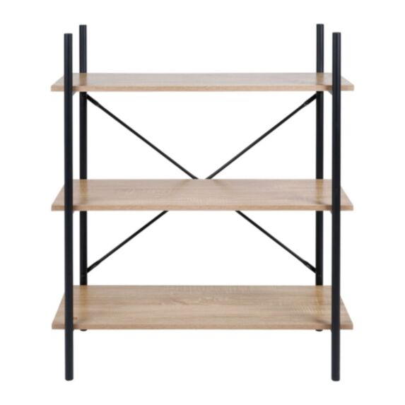 Etagère industrielle 3 niveaux métal/bois 80 x 35 x 96 cm - OSTARIA