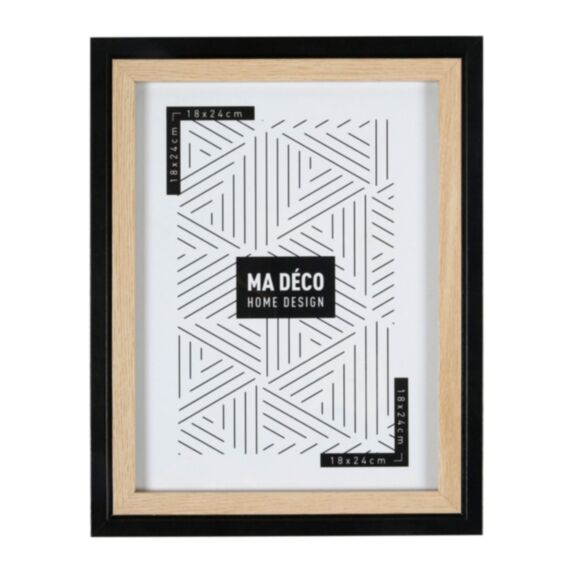 Cadre photo Cali 18 x 24 cm bois noir - OSTARIA