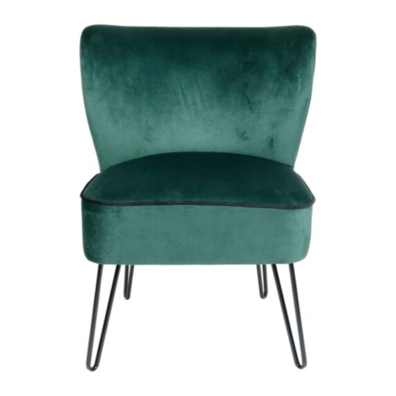 Fauteuil velours Nazca 62 x 63 x 81 cm vert - OSTARIA