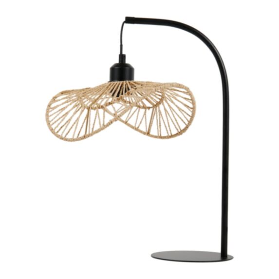 Lampe céramique Corde Métal Ozana Naturelle 45x24,5x32cm 220V 60W