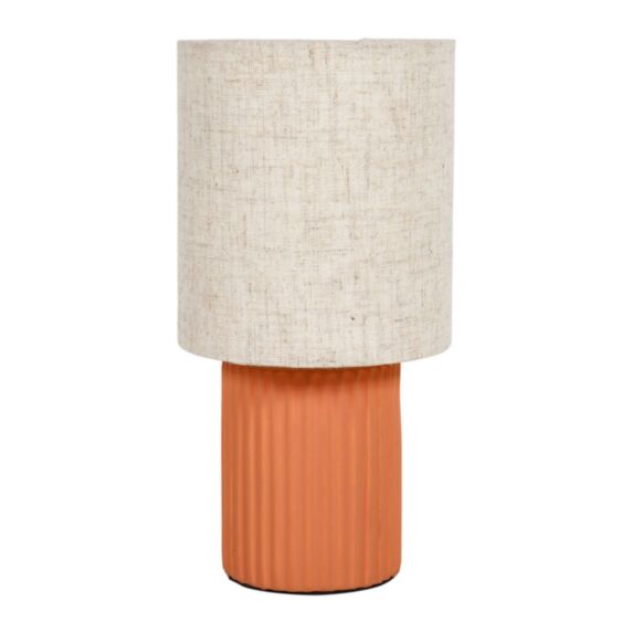 Lampe céramique Cylindrique Céramique Eva Terracota/Beige 27x13,5x13,5cm 220V 40W