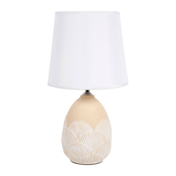 Lampe céramique Tellina Nude/Blanche 38x20x20cm 220V 40W