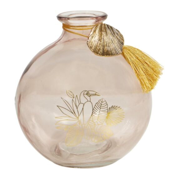 Mini dame jeanne Toucan Ø10 x H12 cm rose - OSTARIA