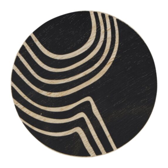 Set de 4 sous-verre décoratifs Ethnic Ø10 cm bois noir - OSTARIA 