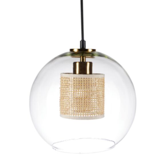 Suspension Sicilia Verre Bambou Ø24cm