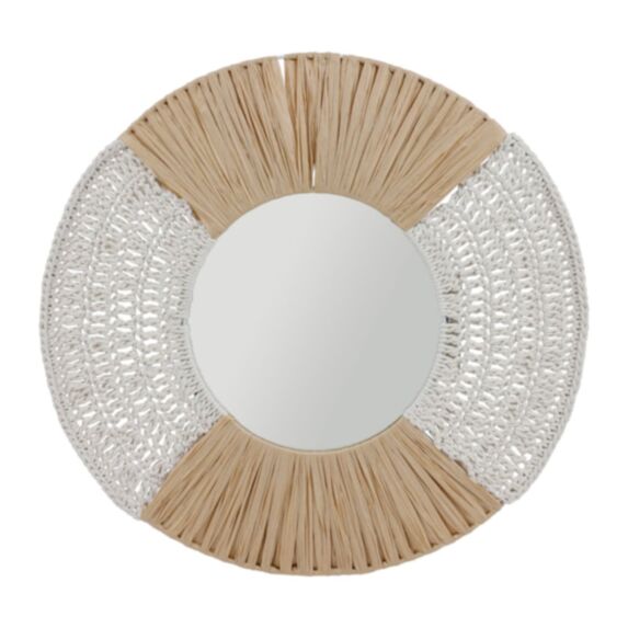 Miroir Biscuit Ø61 cm coton/corde - OSTARIA