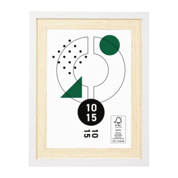 Cadre photo Cali bois/blanc 10 x 15 cm - OSTARIA