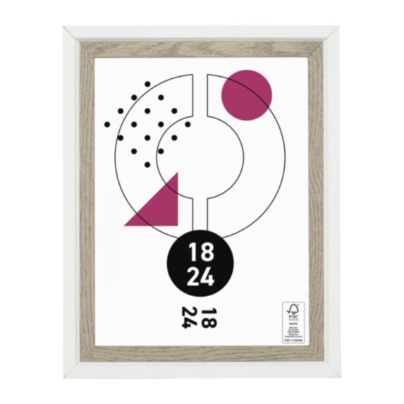 Cadre photo Cali marron/blanc 18 x 24 cm - OSTARIA