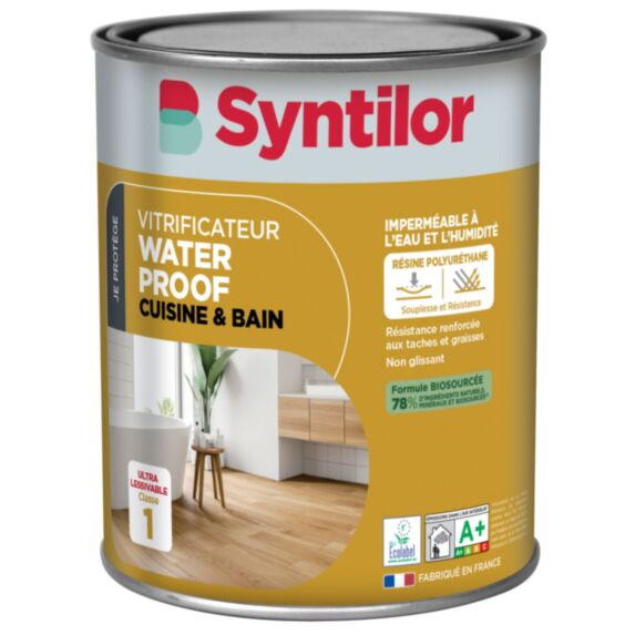 Vitrificateur cuisine & bain biosourcé incolore satiné 0,75L - SYNTILOR