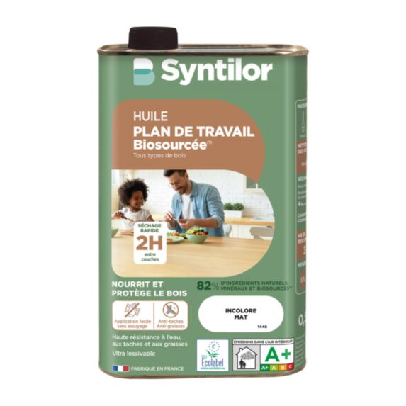 Huile plan de travail biosourcé Nature Protect® 0.5L chêne naturel - SYNTILOR