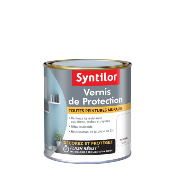 VERNIS DE PROTECTION TOUTES PEINTURES MURALES 0.5L INCOLORE SATINE