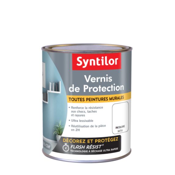 Vernis de protection toutes peintures murales incolore satiné 1L - SYNTILOR