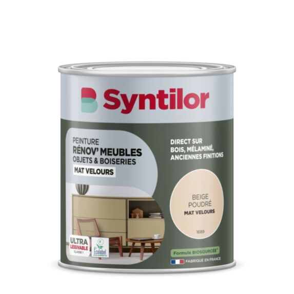 Peinture Renov meubles et objets beige poudré mat velours 1L - SYNTILOR