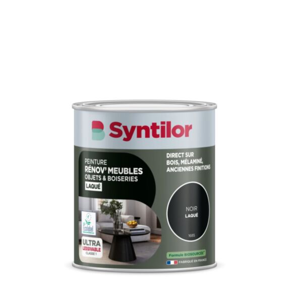 Peinture Renov meubles et objets noir laqué 0,25L - SYNTILOR