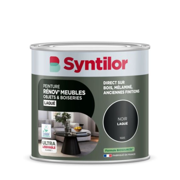 Peinture Renov meubles et objets noir laqué 0,5L - SYNTILOR