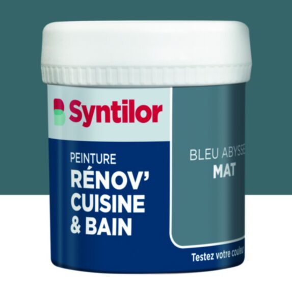 Peinture Rénov' Cuisine & Bain Biosourcee Bleu Abysse mat 0,075L - SYNTILOR