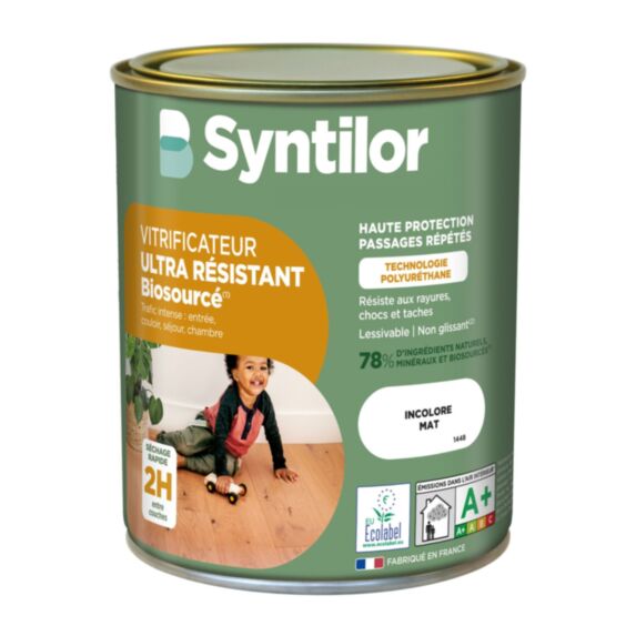 Vitrificateur parquet ultra-résistant biosourcé incolore 0,75L mat - SYNTILOR