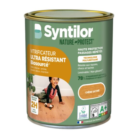 Vitrificateur parquet ultra résistant biosourcé chêne ciré 0,75L - SYNTILOR