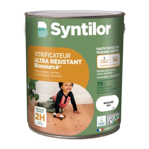 Vitrificateur parquet ultra résistant biosourcé incolore mat 2,5L - SYNTILOR