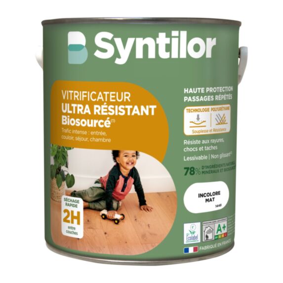 Vitrificateur parquet ultra résistant biosourcé incolore mat 5L - SYNTILOR