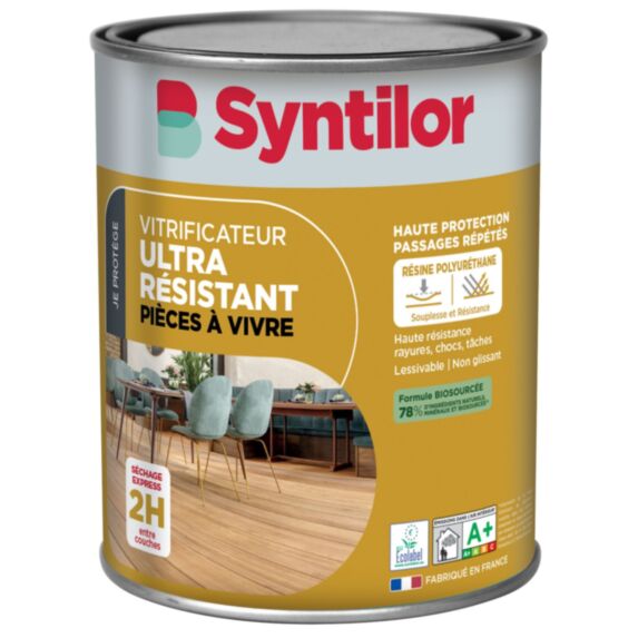 Vitrificateur biosourcé chêne moyen satiné 0,75L - SYNTILOR
