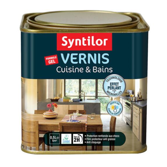 Vernis cuisine et salle de bains 0.5l blanc ceruse - SYNTILOR