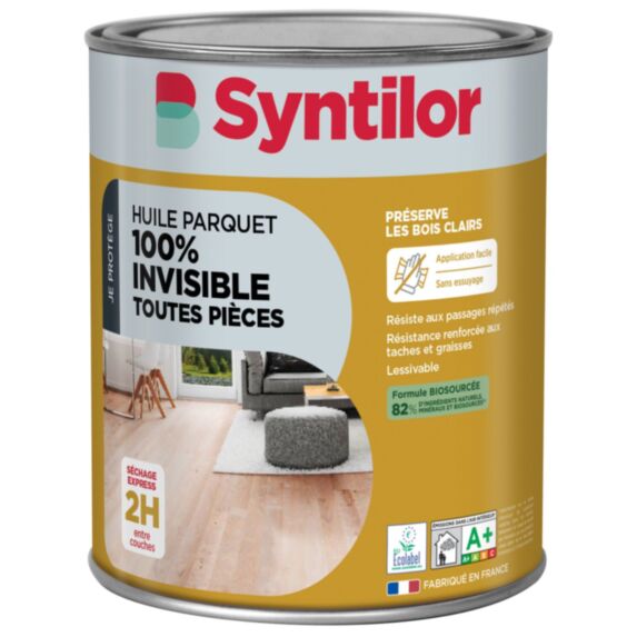 Huile parquet 100% invisible biosourcée 1L - SYNTILOR